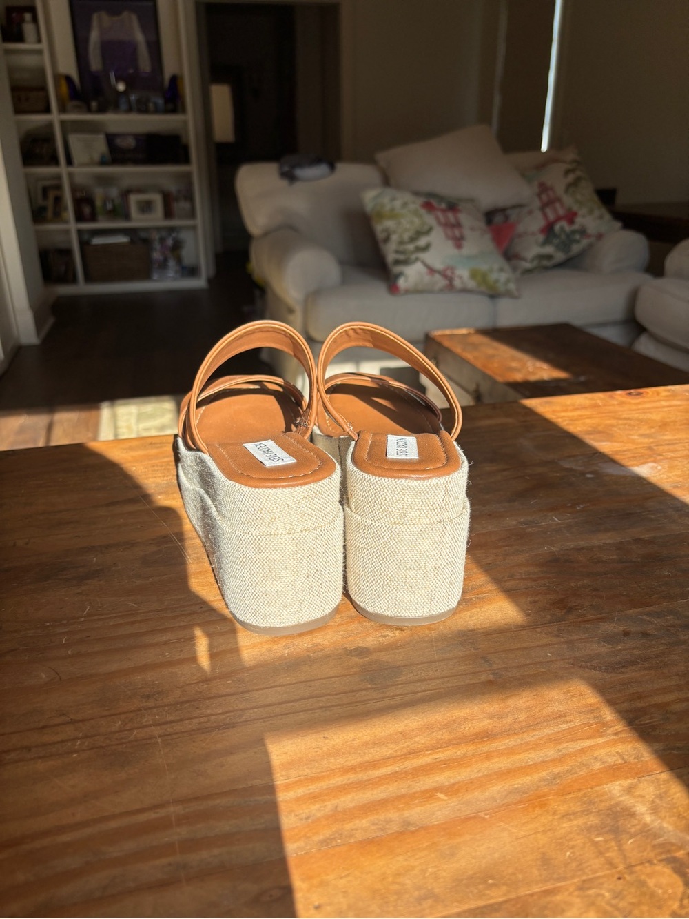 Steve Madden Cognac Double-Strap Slide Sandals - Picture 5 of 7